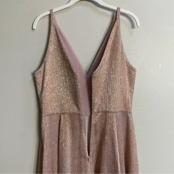 Anthropologie Dress The Population Rose Gold Loreley Delilah Midi Dress Medium - Picture 12 of 16